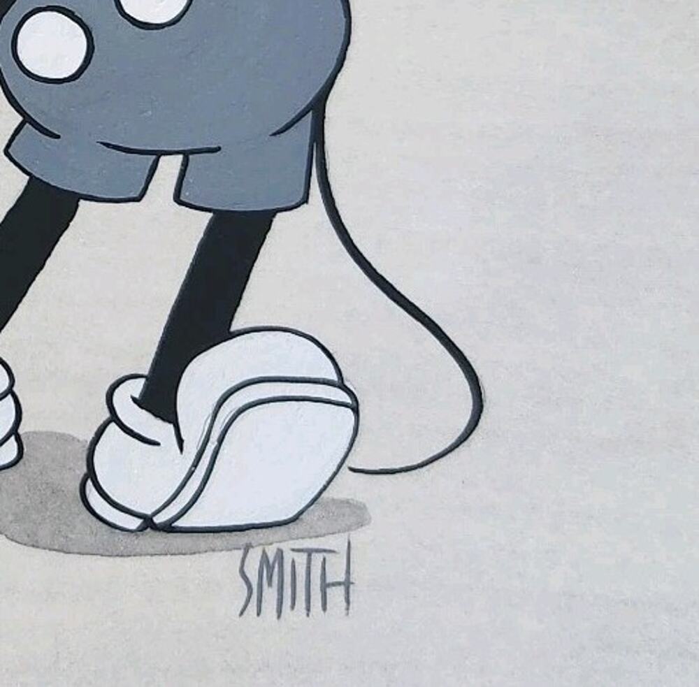 DISNEY Mickey Mouse Steamboat Willie Sericel Animation Art Cel D. S Smith Arches